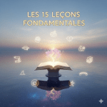 un autel est représenter au milieu de l'image et en l'évitation sur l'eau et l'air, autour 15 icones symbolise les fondamentaux